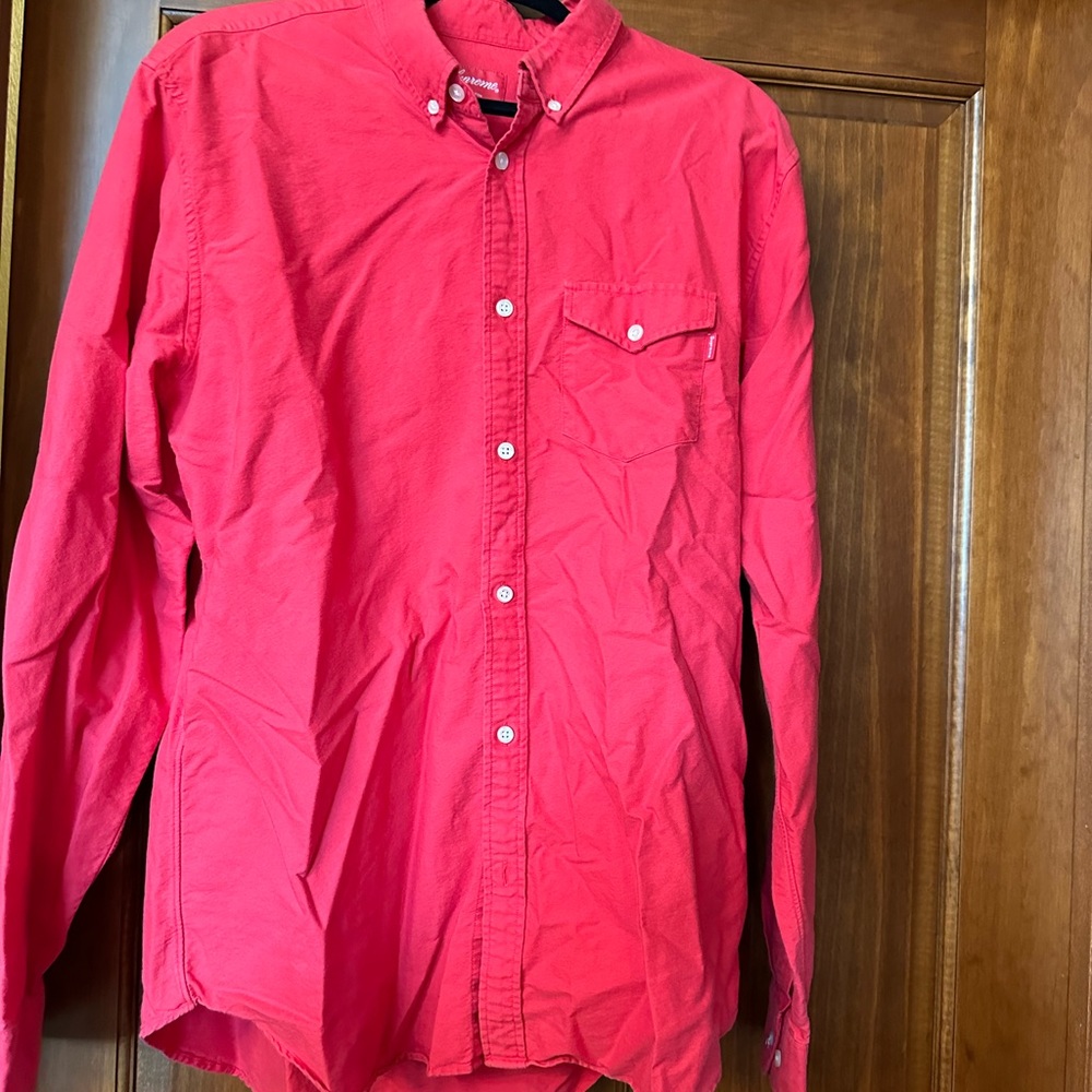 Supreme Longe Sleeve Button Up (Red)